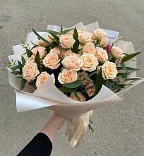 Букет Кремовые розы Латте в Сапожок